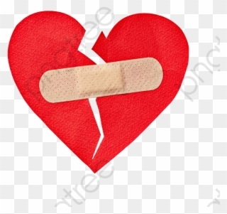 Broken Heart Broken Heart Clipart Bandaid - Band Aid Over Broken Heart - Png Download