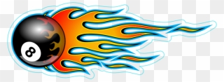 Flaming 8 Ball Sticker - Basketball Logo With Fire Clipart