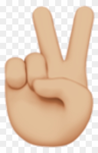 Peace Sign Emoji Png - Victory Hand Emoji Clipart