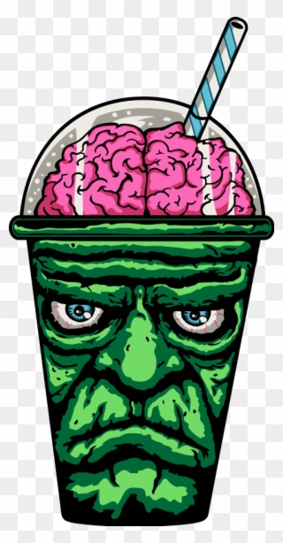 #monster #frankenstein #brains #soda - Brain In A Cup Clipart