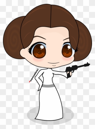 Princess Leia Chibi - Star Wars Princesa Leia Vector Clipart