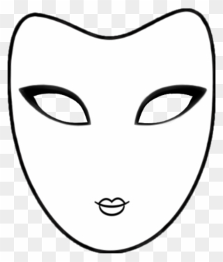 Mask Whiteandblack Outline Colorsheet Carnival - Mask Clipart