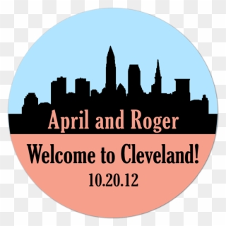 Cleveland Skyline Personalized Sticker - Circle Clipart
