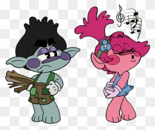 Happie Harmonies Branch And Poppy Sticker - Cartoon Clipart