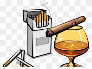 Tobacco Clipart Cigarette Alcohol - Whiskey And Cigar Clipart - Png Download