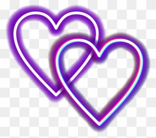 #mq #purple #glitch #neon #hearts - Heart Clipart
