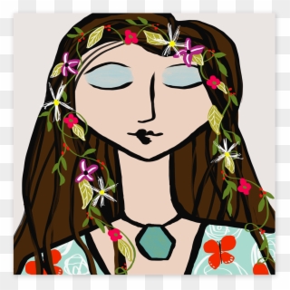 Flower Child Butterfly Clipart