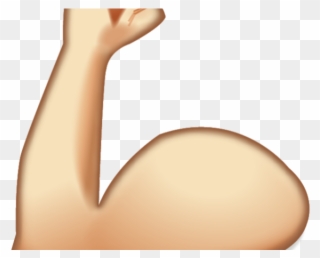 Flexing Arm Muscles - Flexing Arm Emoji Transparent Clipart