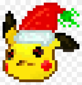 Great Christmas Pikachu - Pikachu Christmas Pixel Art Clipart