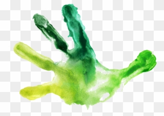 Children's Handprints - Green Handprint Transparent Clipart
