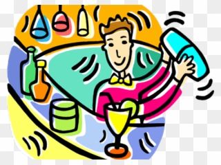 Bartender Clipart Drinking - Bartender Clip Art - Png Download