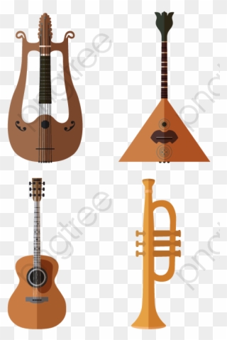 Trumpet Guitar Cello Instrument, Guitar Vector, Small, Clipart