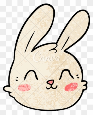 Icons By Canva - Cartoon Rabbit Face Drawing Clipart