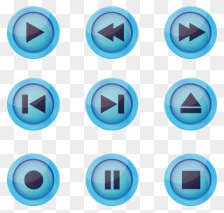 Blue Play Associated Button Euclidean Vector Icon - Iconos De Reproductor De Musica Clipart