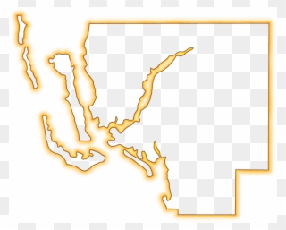 A Yellow-orange Glow Outline Map Of Lee - Clip Art - Png Download