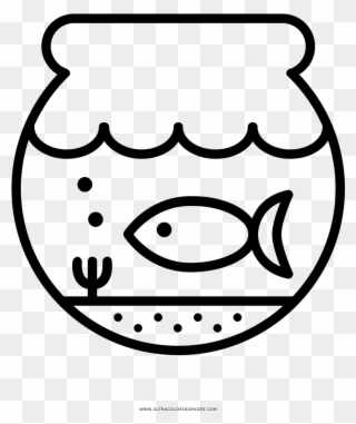 Fish Bowl Coloring Page - Coloring Book Clipart