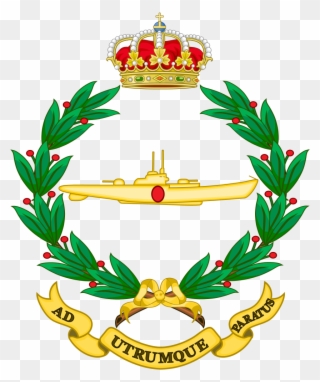 Emblem Of The Spanish Naval Submarine School - Ad Utrumque Paratus Clipart