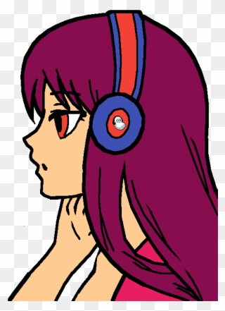 Shes Riding A Skateboard While Listening To Music - Anime Girl Gamer Clipart