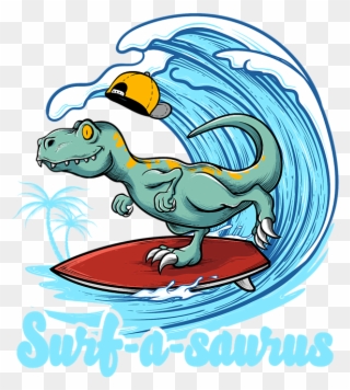 Click And Drag To Re-position The Image, If Desired - Dinosaur Surfing Clipart
