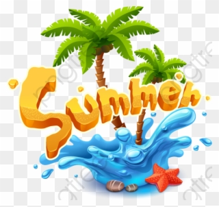 Coconut Tree Clipart Summer - Summer Splash Clip Art - Png Download