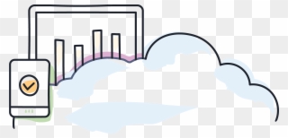 Illustration Of A Cloud, Bar Graph And Mobile Device Clipart