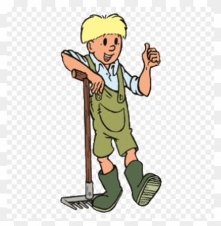 Free Png Jommeke Working In The Garden Png Image With - Cartoon Clipart