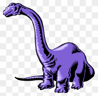 Vector Illustration Of Cartoon Purple Brontosaurus - Dinosaur Clip Art - Png Download