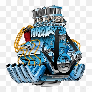 Car Engine Png - V8 Hot Rod Engine Clipart