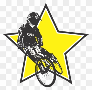Bmx Racing Cycling Race Bike Bicycle Rad - Gold Star Clipart - Png Download