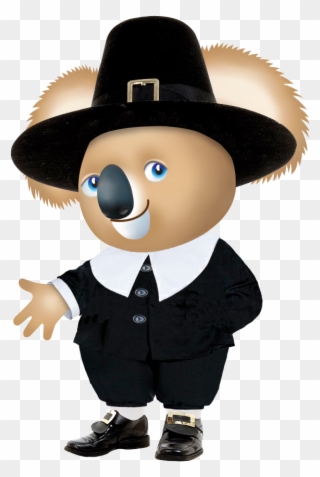 Kenny The Pilgrim Getting Out Of The Mayflower - Mascot Clipart