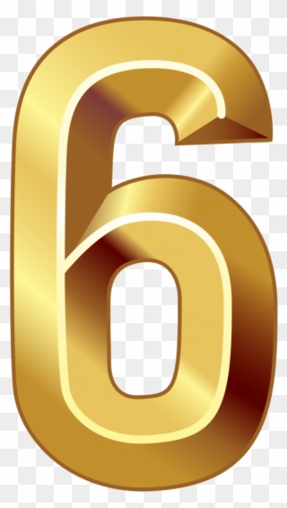 View Full Size Six Png - Gold Number 6 Png Clipart