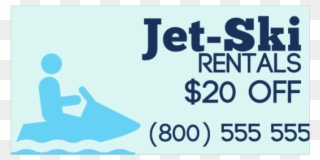 Jet Ski Rentals Vinyl Banner With Jetskiier Stick Figure - Kayaking Clipart