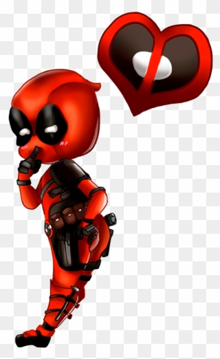 Deadpool Clipart Valentines Day - Deadpool Kawai - Png Download