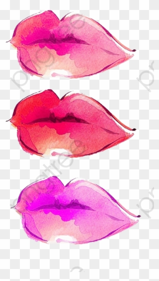 Lipstick Clipart Watercolor - Lips Watercolor Png Transparent Png