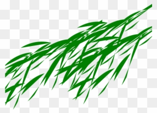 Green Leaves Clipart Bamboo Leave - Panda Eating Bamboo Png Transparent Png