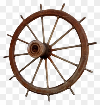 American Large River Ship's Boat Wheel - 15 Spoke Concave Wheels Clipart