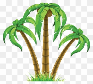 Palm Tree Clip Art - Tropical Tree Clipart - Png Download