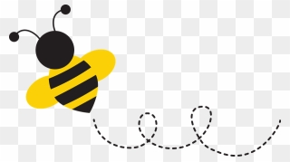 Honey Bee Clip Art - Bee With Trail Clipart - Png Download