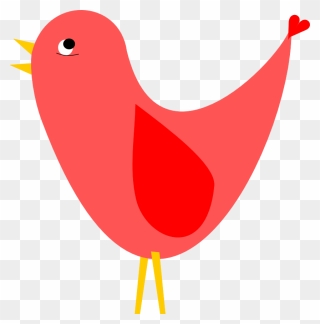 Free Birds Clip Art - Cute Red Bird Clipart - Png Download