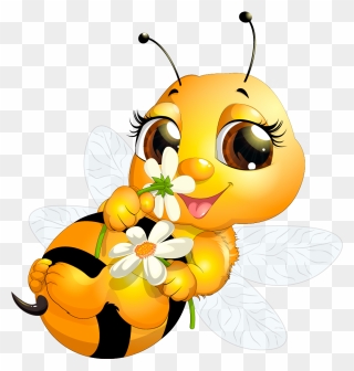 Queen Bee Clip Art - Cute Honey Bee Cartoon - Png Download