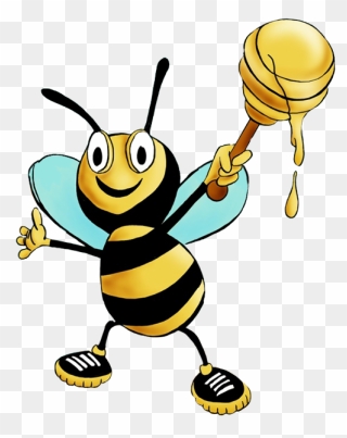Funny Bee Cartoon Figure - Valentines Day Spelling Bee Clipart