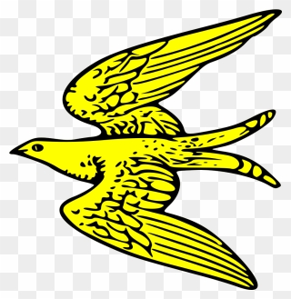 Free Vector Flying Yellow Bird Clip Art - Yellow Bird Flying Clipart - Png Download