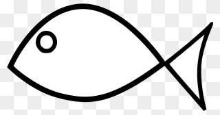 Fish Outline Clipart Black And White - Simple Fish Clipart Black And White - Png Download