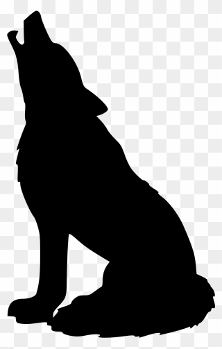Howling Wolf Silhouette Drawing Clipart