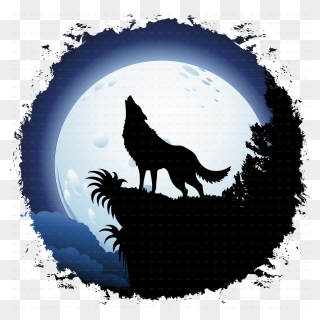 Wolf Silhouette Moon Clipart Royalty Free Gray Wolf - Wolf Howling At The Moon Clipart - Png Download