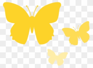 Transparent Background Yellow Butterfly Cartoon Clipart