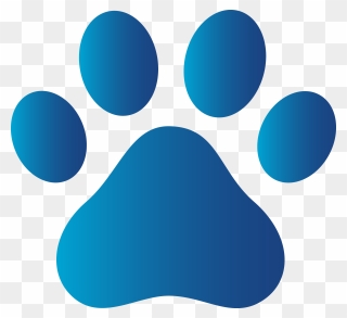 Transparent Wolf Paw Print Png - Blue Dog Paw Print Clipart