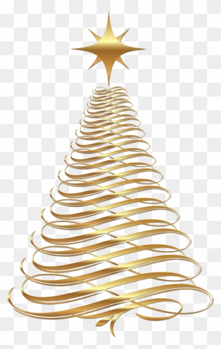 Transparent Christmas Tree Clip Art Png - Gold Christmas Trees Clipart