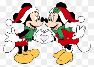 Mickey And Minnie Christmas Color Page Clipart