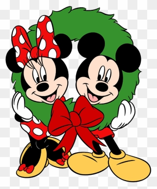 Mickey Mouse Christmas Clip Art - Minnie And Mickey Christmas Clipart - Png Download